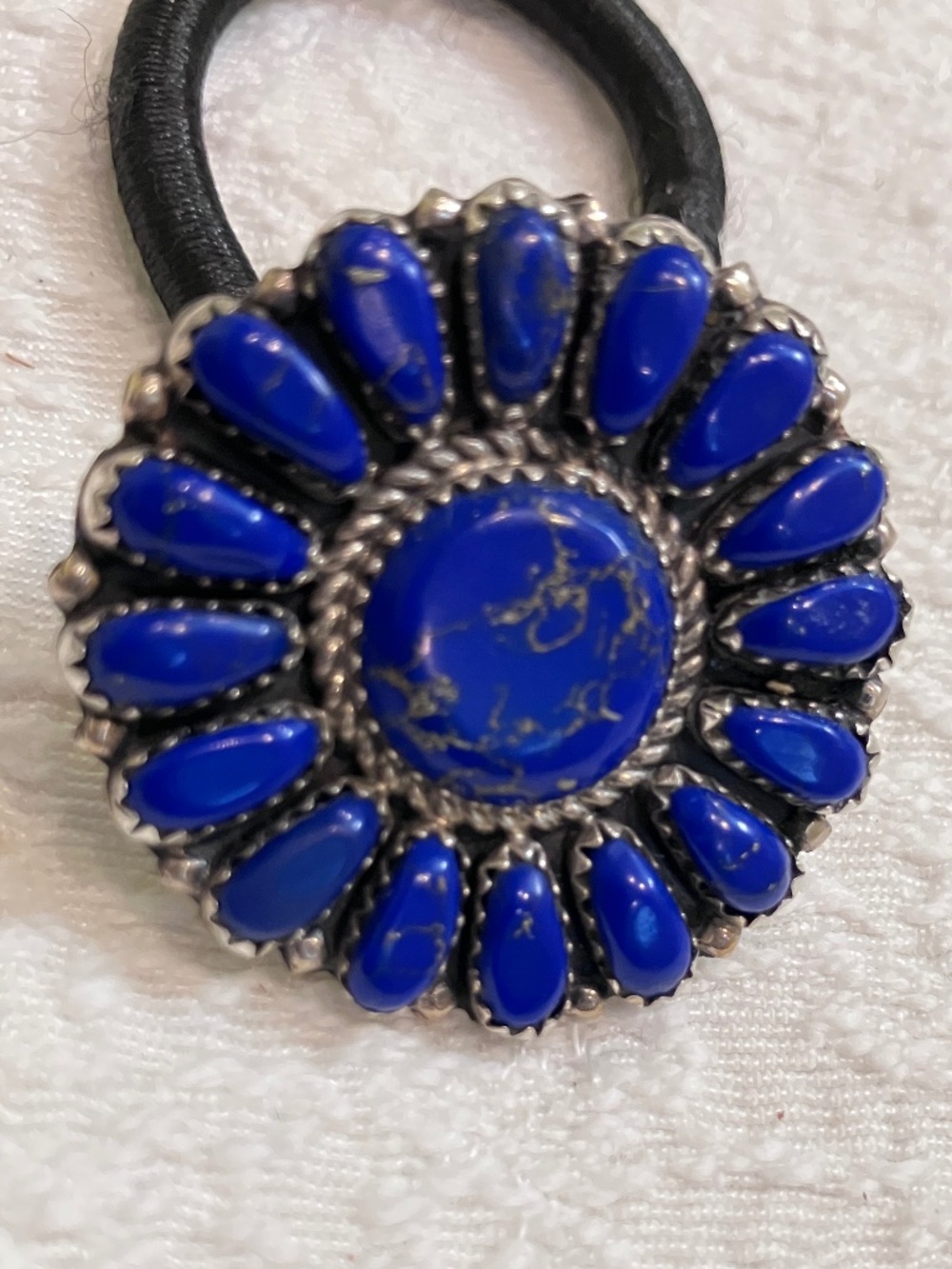 Lapis, Zuni, ponytail holder